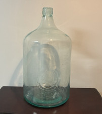 19th c Capon Springs WV 5 Gallon Spring Water Glass Jug INDIAN HEAD Cacapon AQUA picture