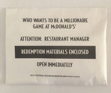Mcdonalds Who Wants To Be A Millionaire SEALED Manager Kit. See Pics/Description picture