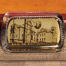 Antique Galeton PA Public School J S Adams Glass Paperweight 1890s picture