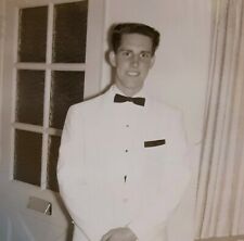 Vintage Old 1950's Photo of a Handsome Young Man Wearing Tuxedo for Prom 🎩 picture