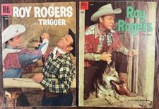 ROY ROGERS - Dell Comics Lot (2) #42 1951 --- #96 1955 --- Vintage Photo Covers picture
