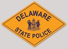 Delaware State Police Diamond Vinyl Sticker Decal 3 x 2 Inches Non Reflective picture