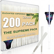 200 PCS White Natural Cones Rolling Paper | King Size Pre Rolled Cones | Slow & picture
