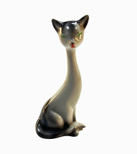 Vintage Siamese Cat Long Neck Kitsch Blue Eyes Collectable picture