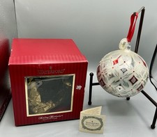 Retired Waterford Holiday Heirlooms Holiday Bliss Ball Ornament W/ Box 5.5” 2006 picture