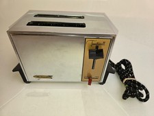 See Video Works Tested Vintage Toastswell 375 The Executive MCM Chrome Toaster picture
