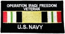 USN NAVY OPERATION IRAQI FREEDOM OIF VETERAN W/ CAMPAIGN RIBBON PATCH SAILOR  picture