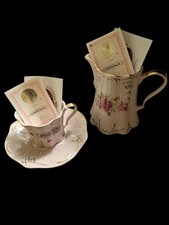 Set Of 3 H&C Haas & Czjzek Rosa Porzellan Art Deco Cups & Pitcher Certificate OA picture
