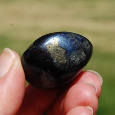 1.3in 41g RARE Covellite Crystal Tumbled Stone, Peru k16 picture
