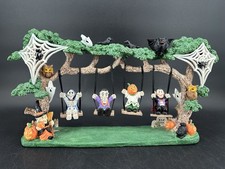 Vintage Jaimy Halloween Handpainted Swing Scene 1999 Beistle Graveyard Ghouls  picture