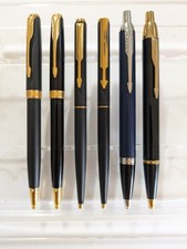vtg 6x Parker Ballpoint Pen Lot - 2 Sonnets - Need Refills picture