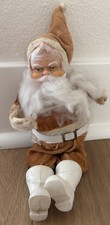 Vintage 1950’s Rubber Face Santa Claus Corduroy Suit Christmas Figurine READ picture