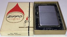 Vintage Zippo Lighter No.200 Brush Finish In Box picture