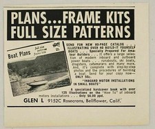 1961 Print Ad Glen L Boat Plans Frame Kits Bellflower,California picture