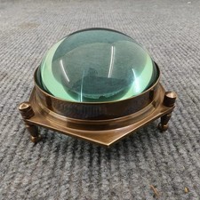 4 Inch Brass Dome Magnifying Glass, Hexagonal Vintage Desk Accessory gift picture