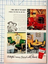 Vintage 1940s-50s Boltaflex All-Plastic Material Furniture Magazine Ad Print picture