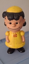 Vintage 1961 Hungerford Peanuts Lucy Vinyl Figure Yellow Dress & Hat Schulz 9