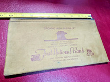 Vintage FIRST NATIONAL BANK BATESVILLE  Deposit CASH  Money Bag  ARKANSAS FDIC picture