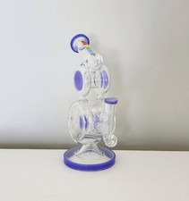 12 Inch Double Barrels Recycler Glass 14mm Hookah picture