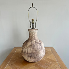 Vintage MCM Drip Glaze Pottery Table Lamp, original hand made, ALTOS DE CHEVON picture