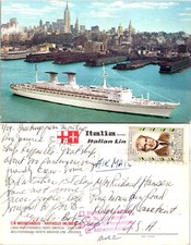 Mediterranean  Italia Cruise Line, T/N Michelangelo Raffaello Postcard 72433 picture