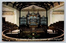 c1909 Interior First Methodist Episcopal Church OMAHA Nebraska ANTIQUE Postcard picture
