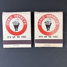 Vintage 1960’s AiRESEARCH MANUFACTURING;ZERO DEFECTS Matchbook Pair-UN-STRUCK picture