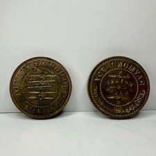 Vintage Wax Seal Public Notary Seal x 2 Brass Stamp Insert - Delaware & Illinois picture