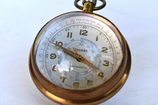 Vintage Telemeter Josmar Spherical Ball Brass Glass clock Timepiece Paperweight