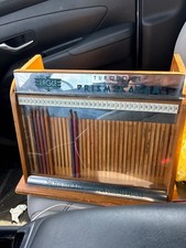 • 	• Vintage Eagle Turquoise Prismacolor Countertop Display Case Cabinet w/ 8 P picture