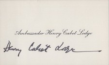 Henry Cabot Lodge Jr.  1902-85 SENATOR MASSACHUSETTS  Signed AUTOGRAPH CUT picture