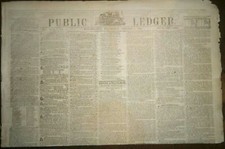 Jan. 5, 1848 Philadelphia Pubic Ledger Newspaper ~ Mexican - American War  picture