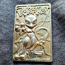 Nintendo Pokémon Mewtwo Silver Metal Collectible Card Token 1999 picture