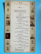 1888-1889 Collectible Paper Menu Card, Portrait Photo Border, Handwritten Page picture