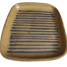 Vintage Jane and Gordon Martz Marshall Studio Ceramic Striped Square Dish P-213 picture