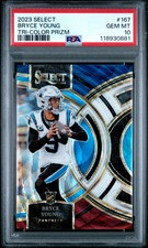 BRYCE YOUNG - 2023 Panini Select Tri-Color Prizm RC #167 PSA 10 picture