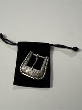 VINTAGE STERLING SILVER KEYSTON BROS FLORAL ORNATE BELT BUCKLE REPLACEMENT SMALL picture