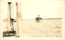 Peaks Island ME Steamer Sabino on Water c1910 Real Photo Vintage Postcard picture