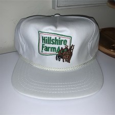 Vtg 80s Hillshire Farm Hat Sam-Sen Pro Model Made in USA Leather Strapback Rope picture