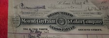 Vignette Billhead Letterhead Ephemera MOUND CITY PAINT & COLOR CO 1881 picture