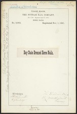Boston MA 1881 Putnam Nail Co Bay State Bronzed Horse Nails Trademark picture