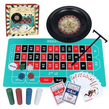 Casino Roulette Wheel Game Set with Chips, Rake & Balls - Poker Night Fun picture