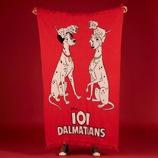 Cakeworthy Disney 101 Dalmatians Puppies Woven Knit Throw Blanket Red NEW picture