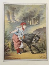 SCARCE Victorian Trade Card Little Red Riding Hood 1890 McLaughlin XXXX Coffee picture