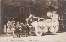 Old Home Day Parade Float North Dana MA Horse Drawn RPPC Eastern 1910 Postcard picture