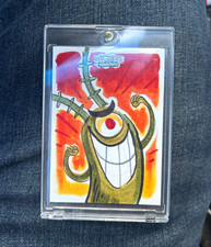 Topps 2025 Chrome SpongeBob 25th Sketch 1/1 Plankton Auto Joey Mason picture