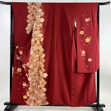 Furisode Kimono Japan Length 157Cm, Sleeve 65.5Cm M, Lining, Komusade, Insignia, picture