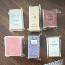 Chanel Dior Gucci Giorgio Armani Boxed Perfume Miniatures Lot of 6 Mixed picture
