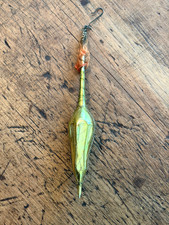 Vintage German Victorian 1920's wire-wrapped green glass parasol ornament 8.5