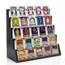 5 Tier Wooden Card Display Stand – Vertical Holder 1 Pack, Black picture